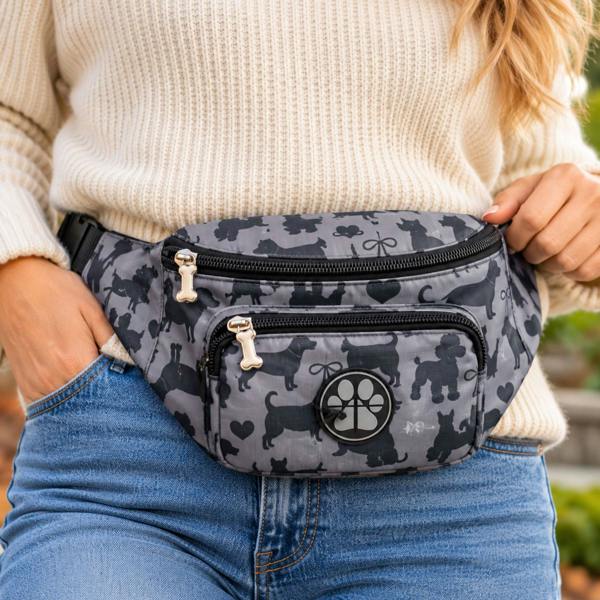 Love EMVY Dog Walking Bumbag with Adjustable Waist & Poo Bag Dispenser - Grey
