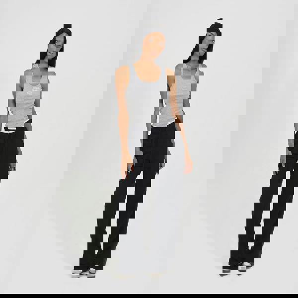 Brave Soul Black Contrast Double Waistband Wide Leg Joggers - Black Image 3