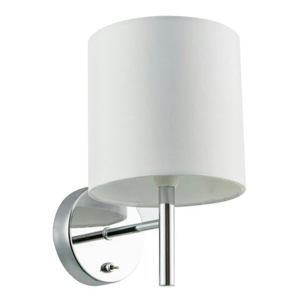 Contemporary Bedside Wall Lamp in Chrome with Toggle Switch and Shade Image 1