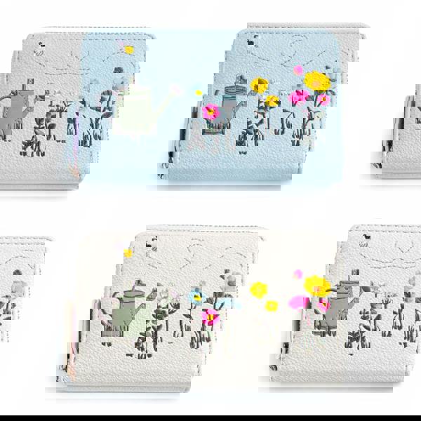 Fores Collection Bee & Watering Can Gardening Embroidered Zip Around Purse