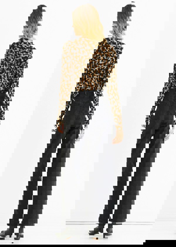 Gini London Brown Animal Wrap Jersey Bodysuit