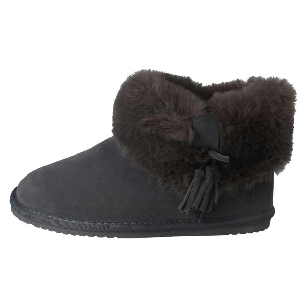 Hush Puppies Ladies Hush Puppies Memory Foam Leather Warm Lined Bootie Slippers Ayana
