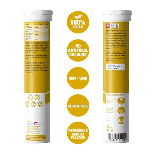 Turmeric & Ginger Tablets for Immunity Support | Mango, Pack of 3