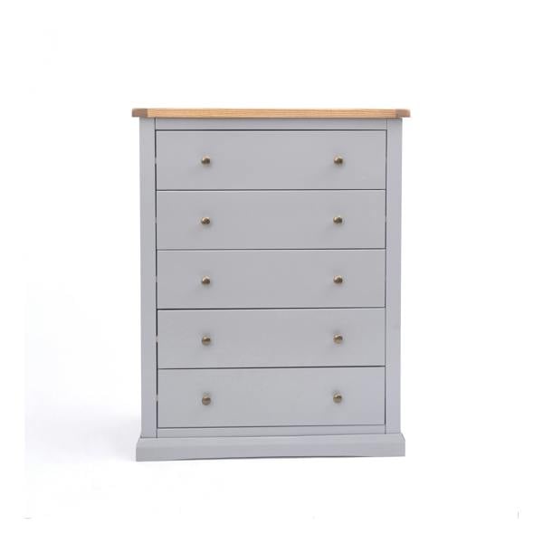Rocca 5 Drawer Chest of Drawers Brass Knob