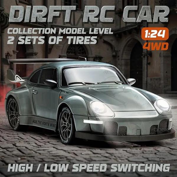 Dyzi Remote Control Drift Car LED Lights High-Speed 4WD Rechargeable Toy