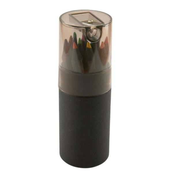 MidOcean Blocky Coloured Pencil (Pack of 12) - Black - 
