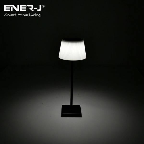 ENER-J Rechargeable Wireless LED Desk Lamp, 4W Dimmable Bedside Table Lamp, CCT Changing, Reading & Study Light, Black