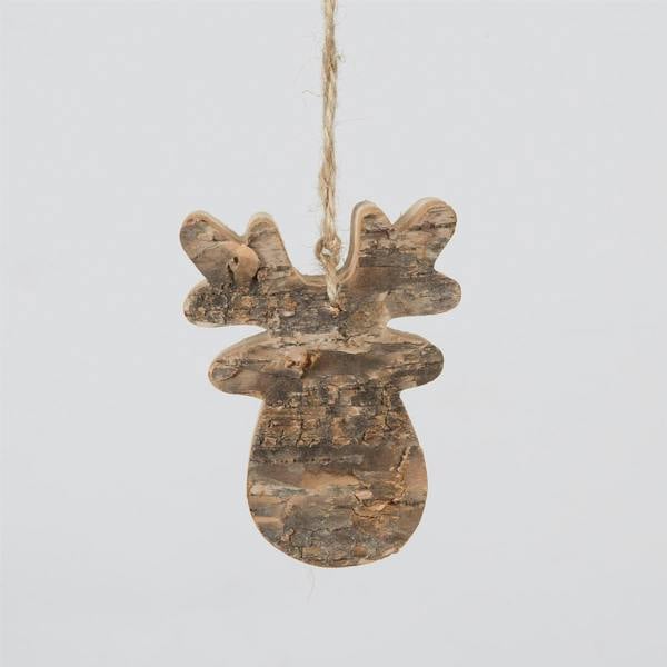 8cm Brown Wooden Reindeer Hanging Christmas Ornament for Home and Tree Decoration image 7