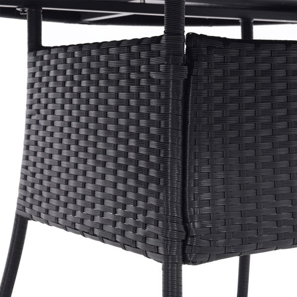 105cm Round/ Square Coffee Table Bistro Outdoor Garden Patio Tables & Parasol Hole Garden Dining Table Living and Home