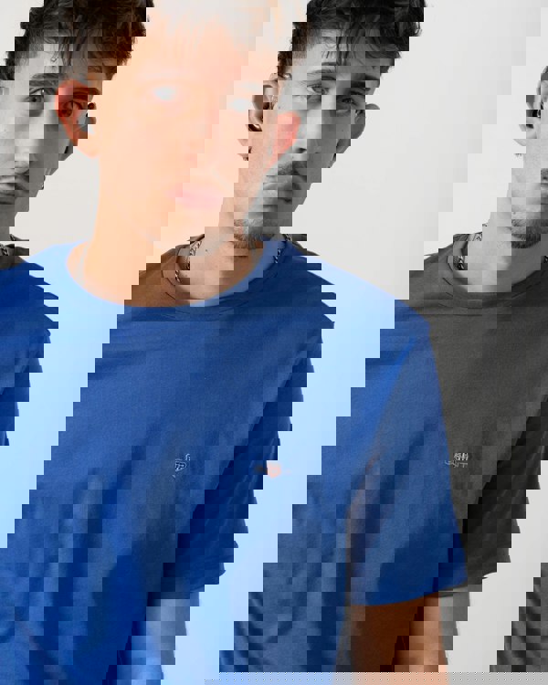 GANT Mens Regular Fit Short Sleeve Shield Logo T-Shirt - 417 Royal Blue detail