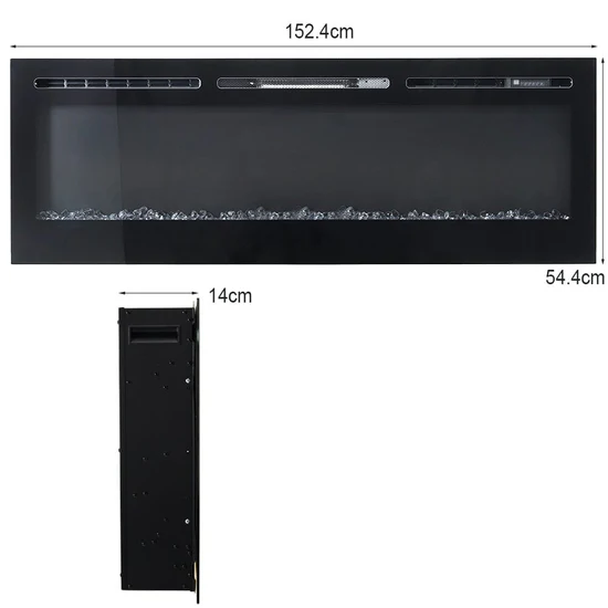 Living and Home 60 Inch 5120 BTU Wall Mounted Fireplace 12 Flame