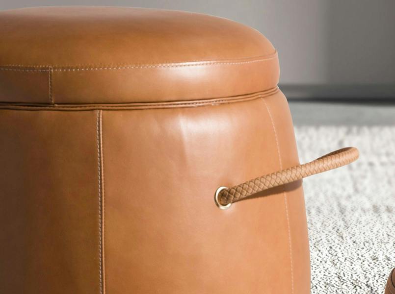 Angel Cerdá Camel leather pouffe 5172