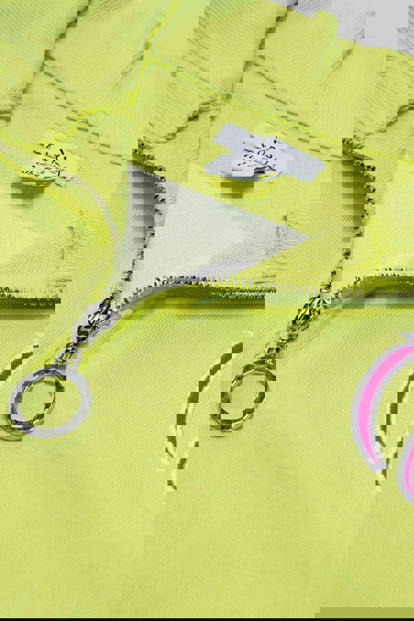 ENORSIA Half Zip High Neck Embroidery Sweatshirt