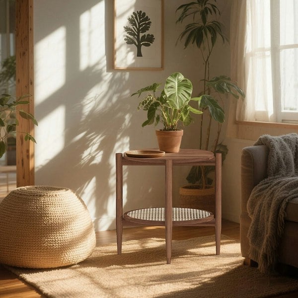 Rit Concept Fadli Round Side Table, Rattan