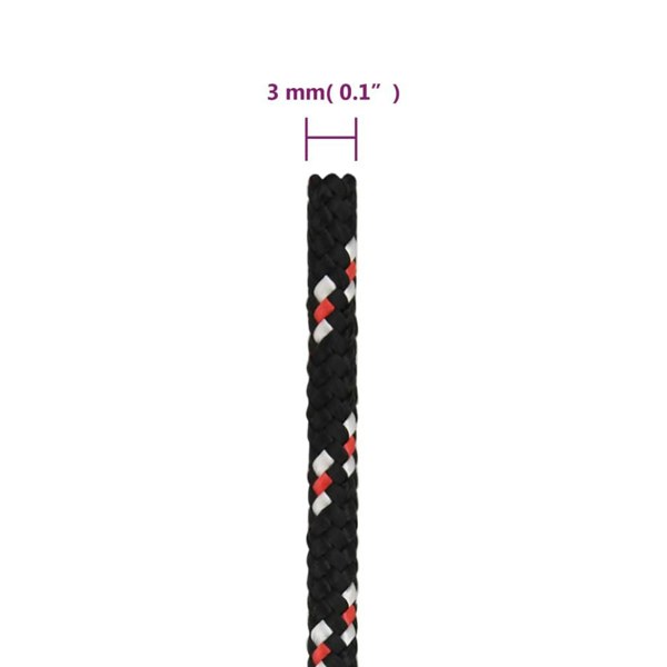 Berkfield Boat Rope Black 3 mm 250 m Polypropylene