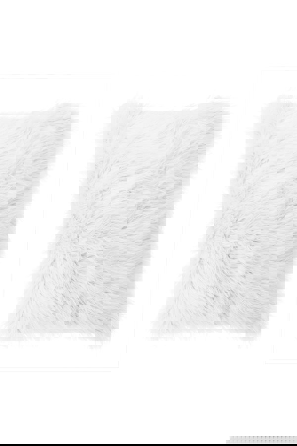 Living and Home 50*50cm Fluffy Faux Wool White Cushion Cover