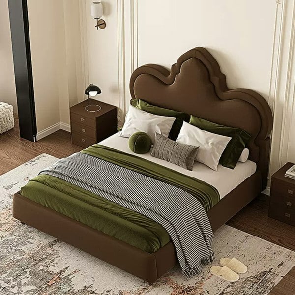 Thalia Wingback King Size Bed, Double Bed-Weilai Concept-Weilai Concept