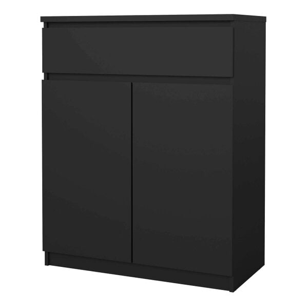 Wyld Haus Budapest Matt Black Wooden Sideboard 1 Drawer 2 Doors