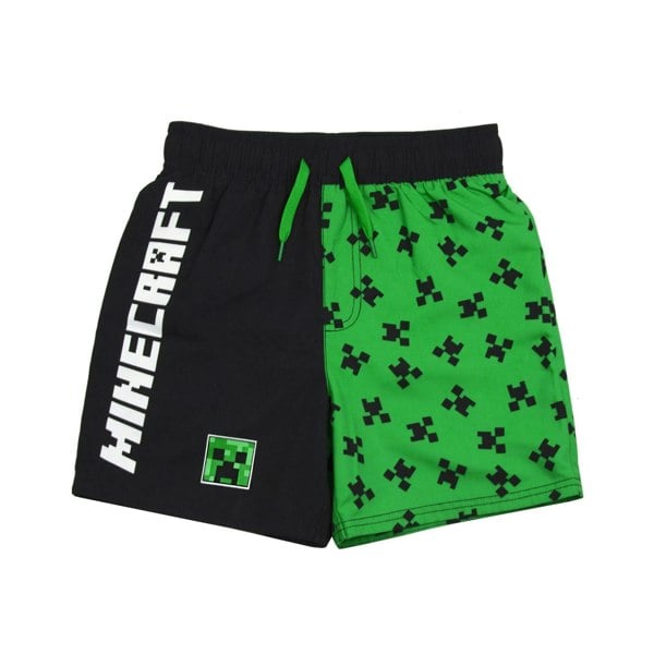 Minecraft Boys Creeper Swim Shorts - Green/Black