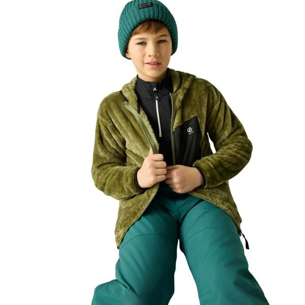 Dare 2B Childrens/Kids Powder Fleece Jacket - Martini Olive/Black - 