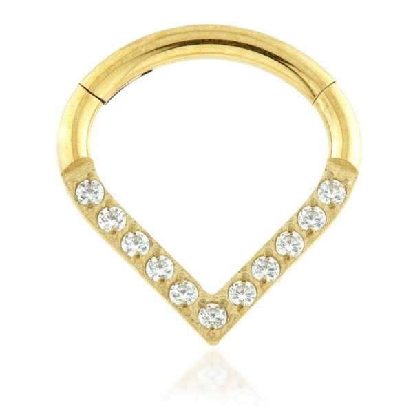 Sarah Layton Pavé Gem Wishbone Hinged Ring - Gold - ZTMRING39-1.2-8