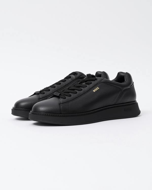 Front of the BOSS Orange Bulton_Runn_tb Mens Trainers - Black 005