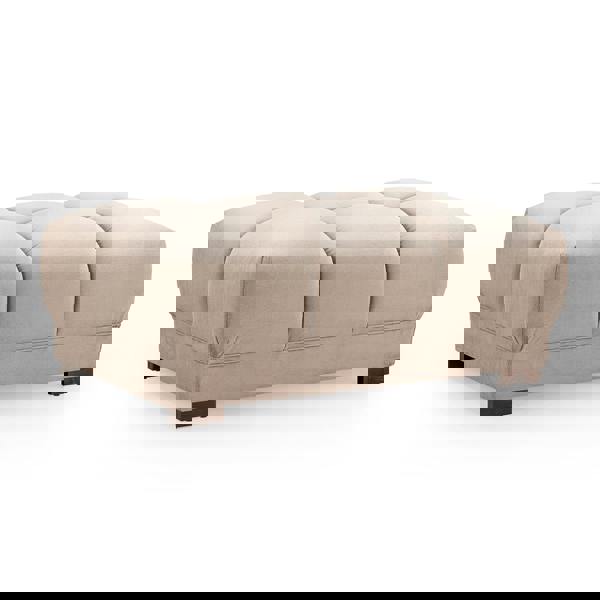 Furnishings For Less Zura Plush Velvet Large Footstool Sofa Accessory | Cream, Grey or Mocha