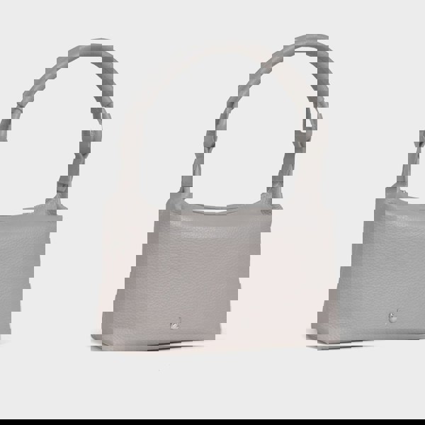 Assots London 'CITY BAG' Ice Grey Soft Pebble Grain Real Leather Shoulder Bag