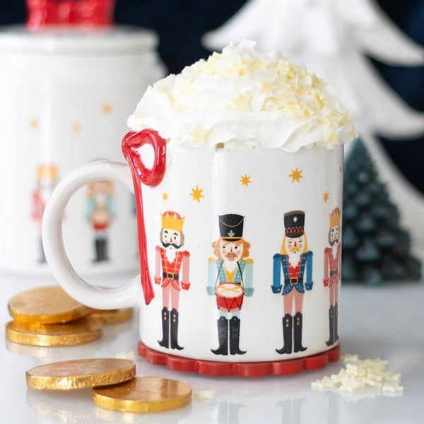 Serano Nutcracker Print Mug with Bow