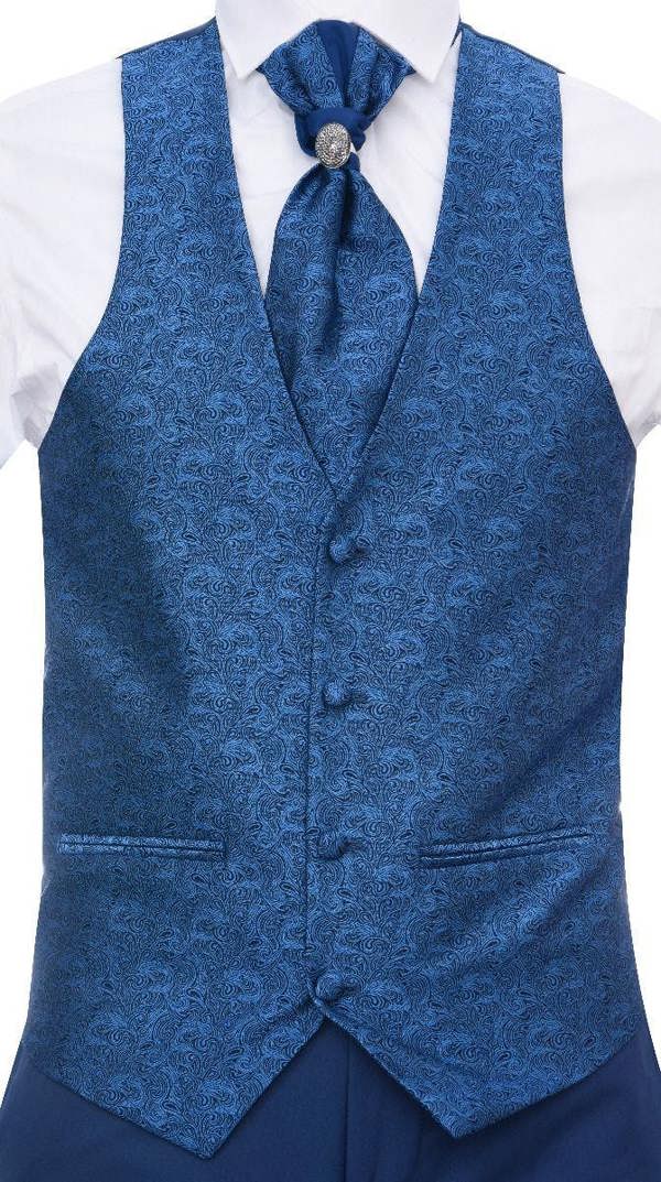 TruClothing Men's 4 Piece Blue Tailored Wedding Suit