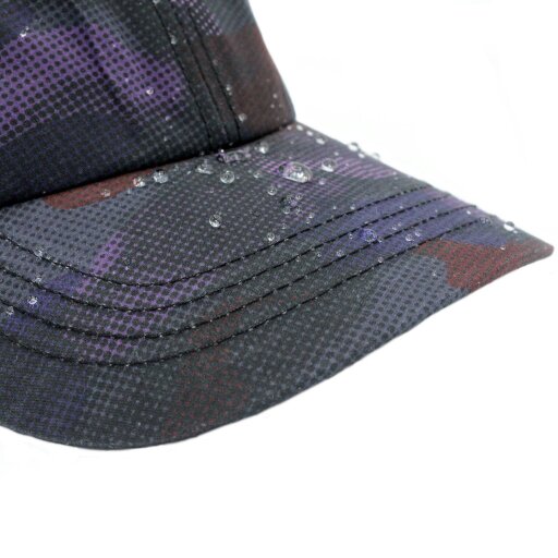 Heather Hats & Accessories Water Resistant Waxed Cotton Baseball Trucker Cap, Cotton Lining, Outdoor Wear, Purple