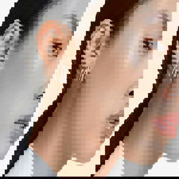 Swarovski Hyperbola Two Colour Mini Half Hoop Earrings 5689718