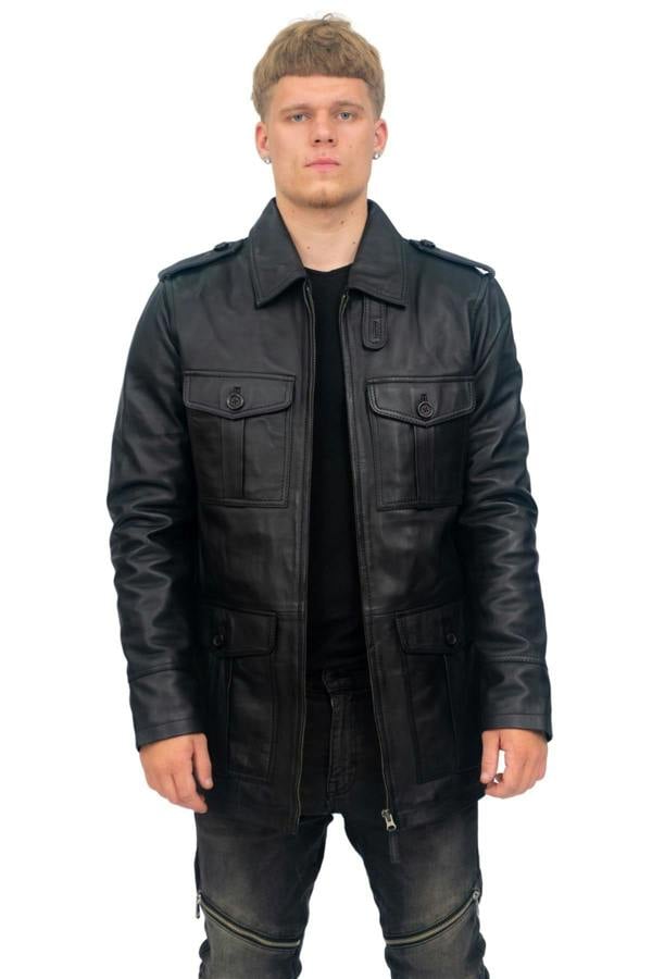 Infinity Leather Mens Leather Parka Safari Coat-Mesa Verde