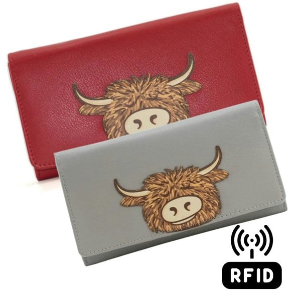 Mala Leather Bella Highland Cow Matinee Purse - Ltd Edition