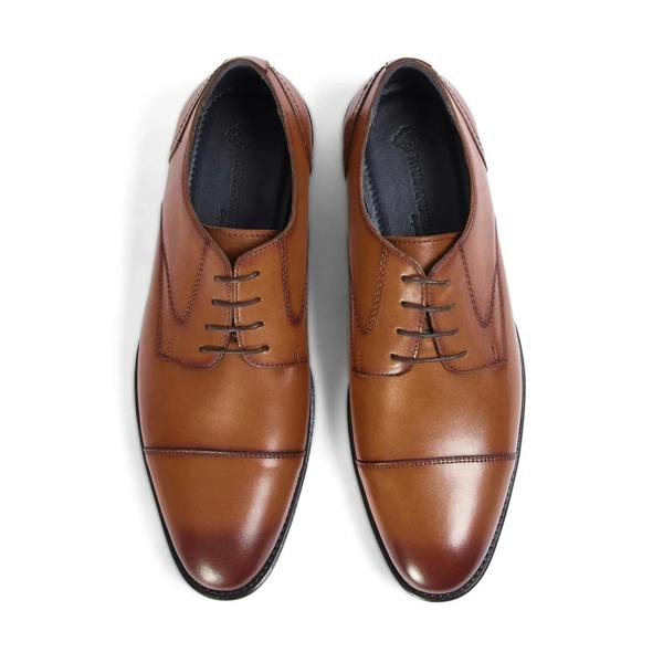 Paul Andrew Regent - Men's Tan Brown Burnished Leather Derby Shoes