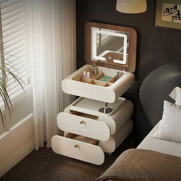 Collins Lift-Up Rotable Dressing Table, Bedside Table-Weilai Concept-Weilai Concept