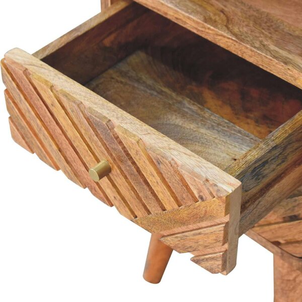 Wyld Haus Alberobello Small Curved Mango Wood Bedside Table