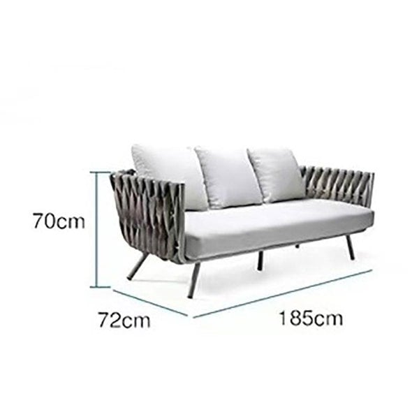 Vallee Rattan Dining Chair, Outdoor Furniture-Weilai Concept-Three Seater Sofa-Light Grey-Weilai Concept