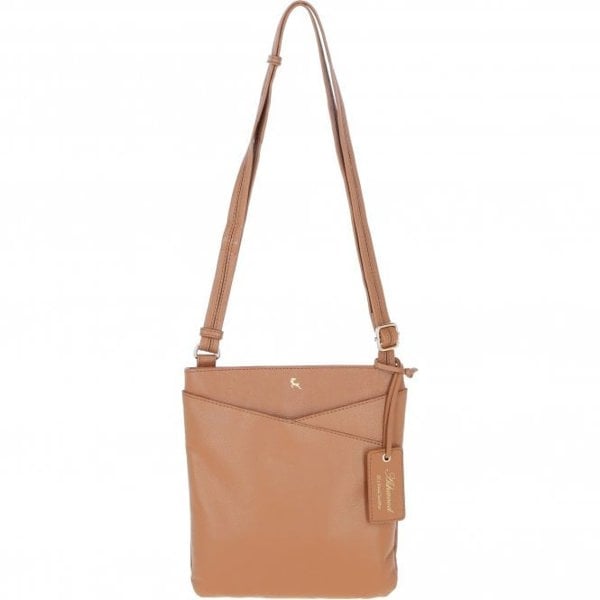 Ashwood Real Leather Zip Top Cross Body Bag: Curve