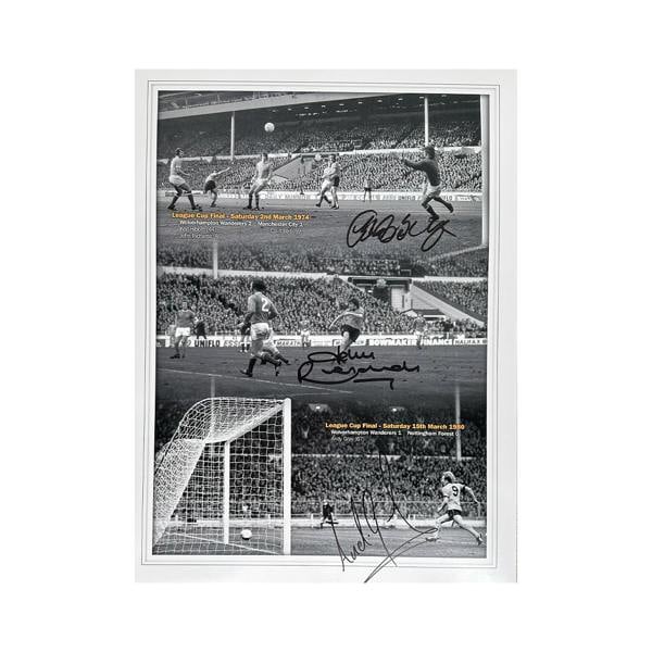 Kenny Hibbitt, John Richards & Andy Gray Signed Wolverhampton Wanderers 16x12