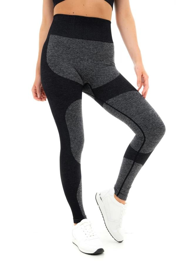 Smart Living Women's Seamless Ribbed Marl Leggings - Black