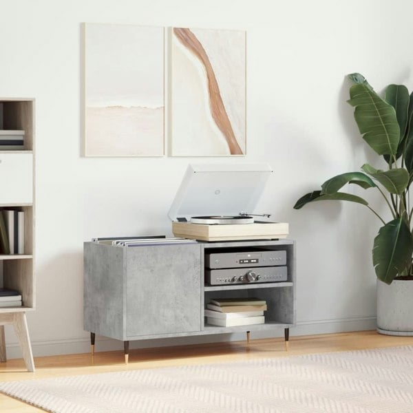 Berkfield Record Cabinet Concrete Grey 85x38x48 cm Engineered Wood