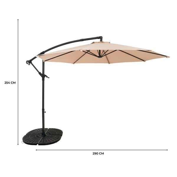 Jardi Cantilever Parasol 3m With Full Fan Base – Beige