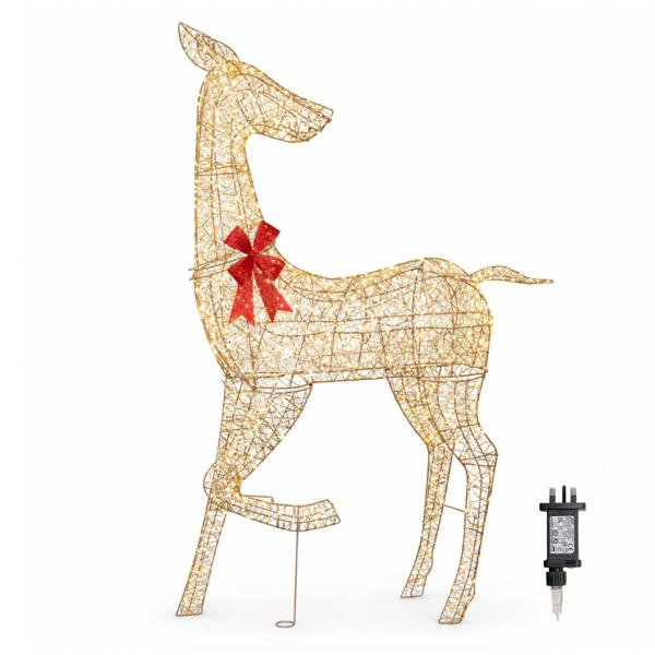 Samuel Alexander 1.75m Light up Gold Twist Christmas Reindeer 880 Warm White LEDs