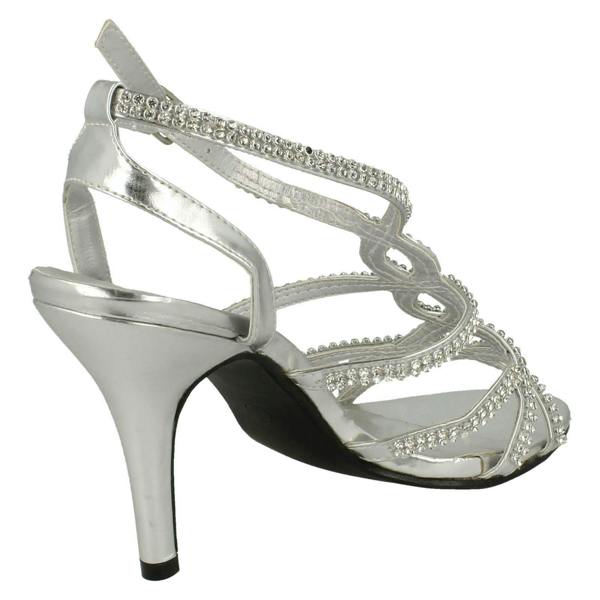 Anne Michelle Ladies Anne Michelle Heeled Ankle Strap Sandal Shoes