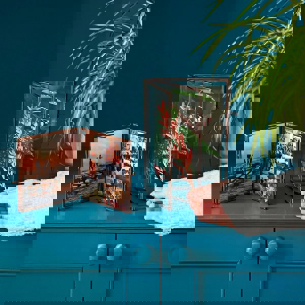 Paper High Antique Brass Recycled Glass Folded Double Photo Frame