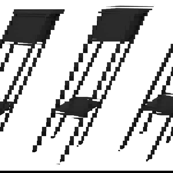 Furniture To Go Madrid Bedside Table with 1 Drawer in Matt Black