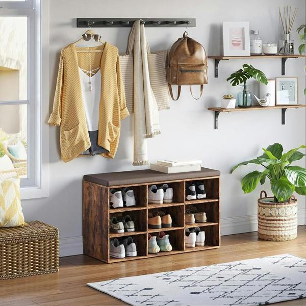 Havendro 5Pcs Rustic Wooden Floating Shelves Wall Mounted Storage Display Shelves