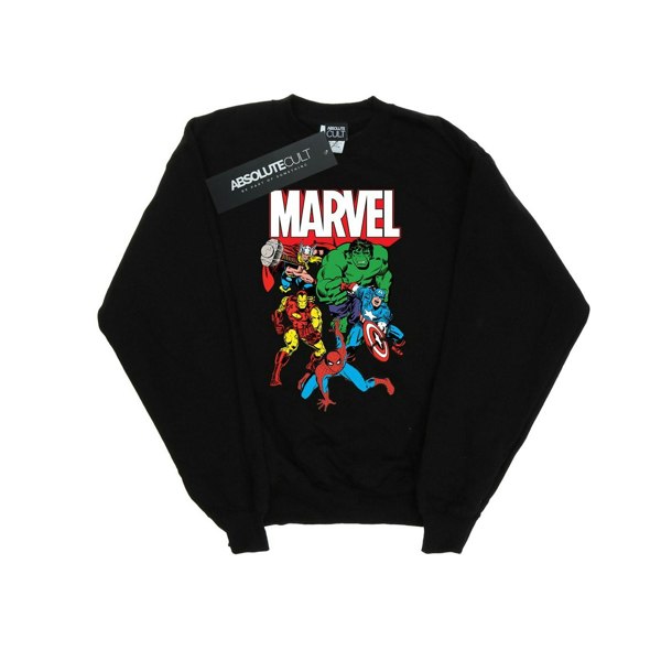 Marvel Mens Hero Group Sweatshirt - Black