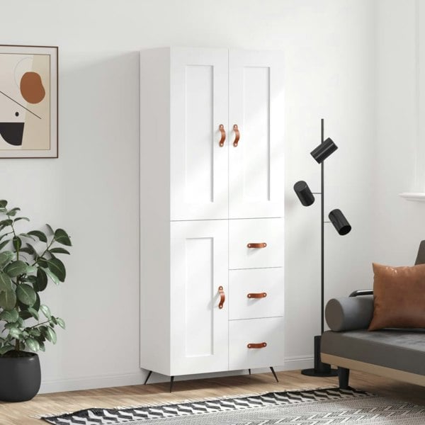 Berkfield Highboard White 69.5x34x180 cm Engineered Wood